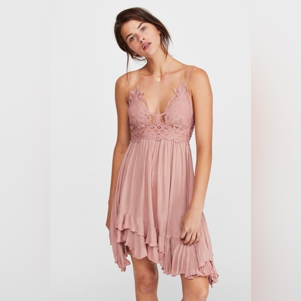 NWT Free People Intamately Pink Lace Dress sz XS